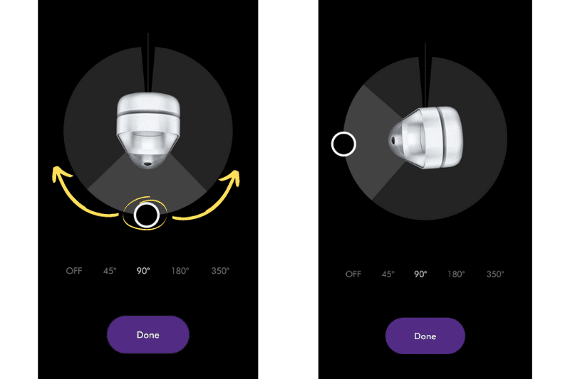 Угол поворота воздухоочистителя Dyson можно изменить в приложении Dyson Link.